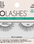 Frontview of a wall-hook ready retail pack of Ardell's Ecolashes 451 with printed label text