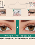 Back of Ardell's Ecolashes 454 packaging with application, removal instructions and pictures.