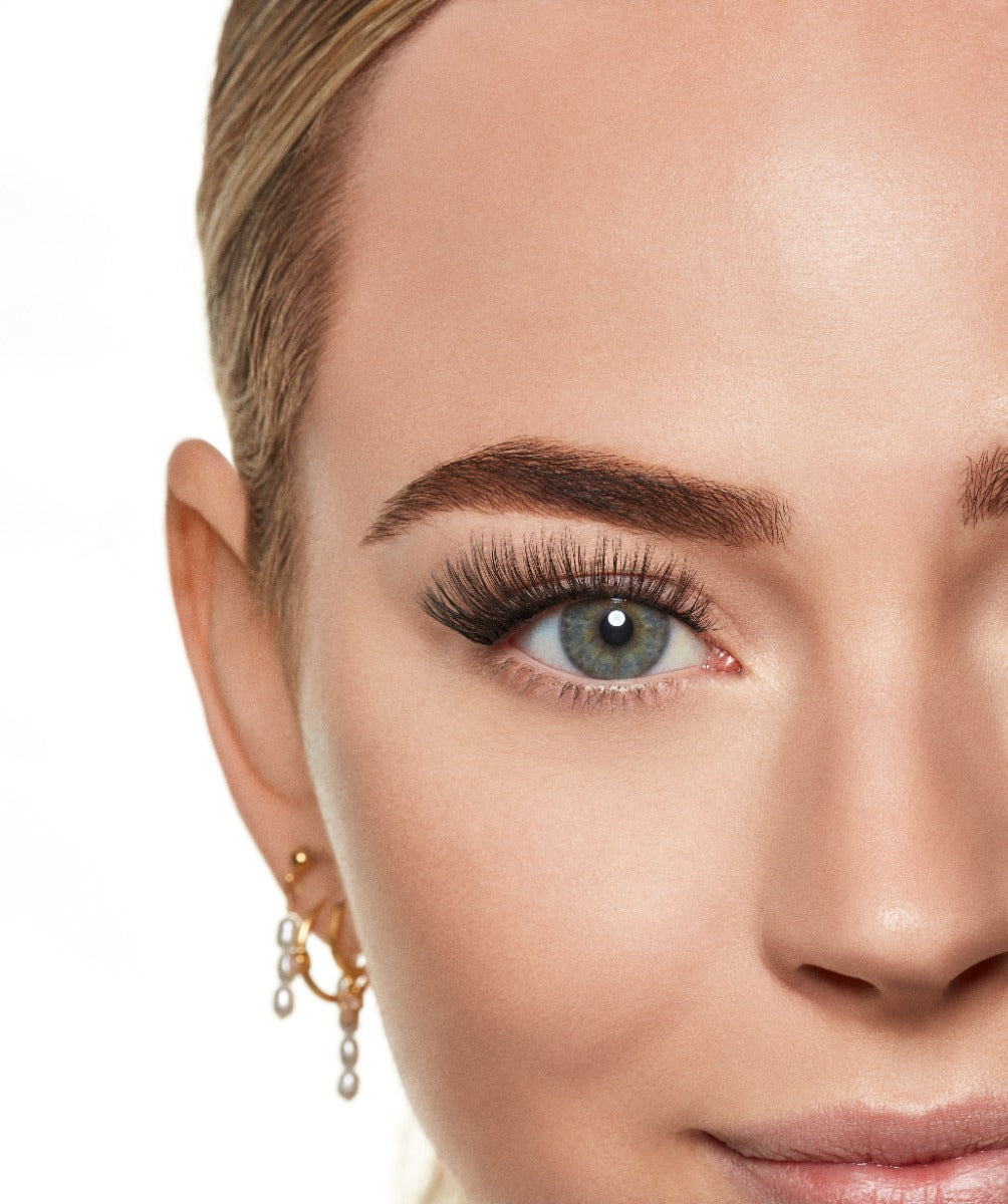 Model eye shot with opened eye wearing Winks Self Adhesive Jewel lashes