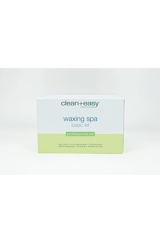 Front view of Clean+easy waxing spa basic kit pack