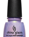 Front view of China Glaze Nail Lacquer, Lavender Haze with China Glaze black cap.