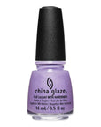 Front view of China Glaze bottle with black cap in shade Sky of Lavender.