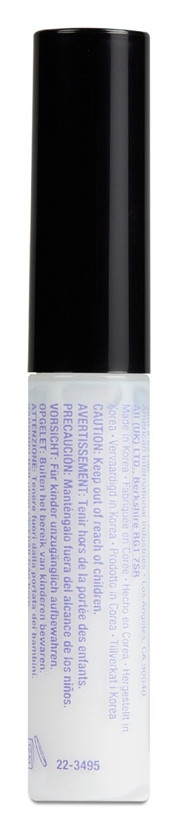 Back label of DUO Rosewater & Biotin StripLash Adhesive white/clear, featuring product details and safety warnings.