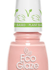 A capped 0.5-ounce bottle of China Glaze in Eco Glaze Nail Lacquer, Conscious Camelia color shade