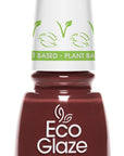 Eco Glaze Dolce Dahlia dark red nail lacquer with a shiny finish, ideal for a classic and chic manicure.