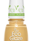 Eco Glaze Bella Terra beige nail polish, a smooth, plant-based formula providing a natural beige shade with a glossy finish.