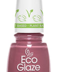 Eco Glaze Florgeous mauve nail polish, a plant-based formula that provides a sophisticated and smooth mauve color for a chic manicure.