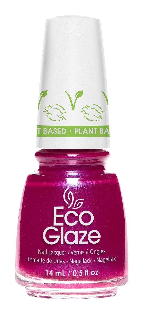Eco Glaze Blossomarie fuchsia pink nail lacquer with a shiny, vibrant finish for a fun and bold manicure look.