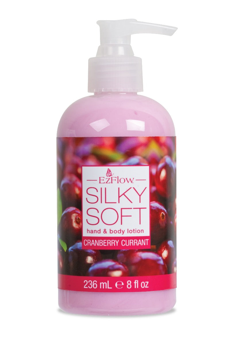 EzFlow Silky Soft Lotion – Cranberry Currant (8 oz) – Hydrating lotion with a fruity scent for soft, nourished skin.
