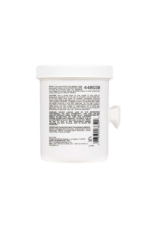 Back of GiGi All Purpose Microwave Honee microwavable bottle featuring instructions & product information