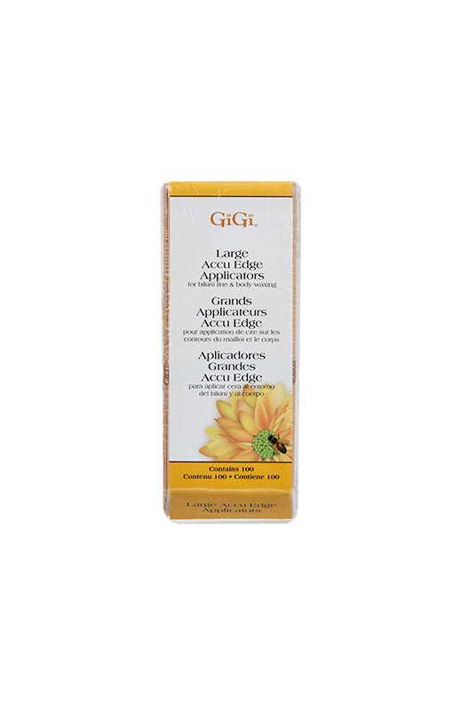 GiGi Large Accu Edge Applicators Pack - A pack of 100 large Accu Edge applicators for precise and easy waxing application.