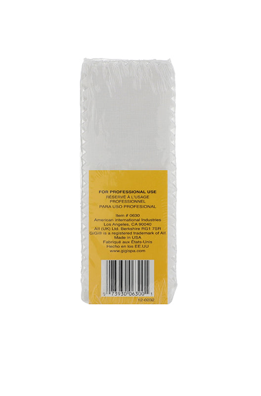 Back preview of a waxing strip with text and barcode at the lower part of the packaging