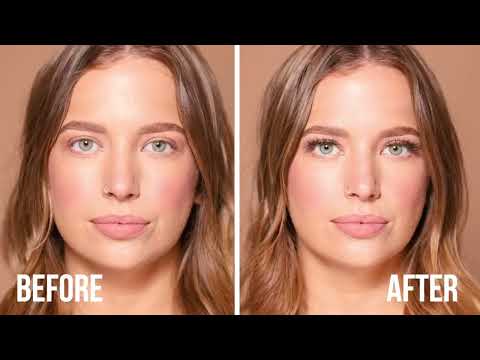 Side-by-side before and after comparison showcasing the effect of Ardell false eyelashes.