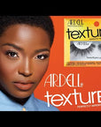 Ardell TextureEyes lashes on a model, offering a natural, wispy lash effect.
