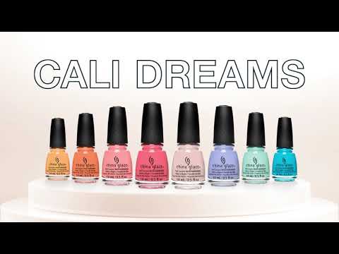 China Glaze Cali Dreams Nail Lacquer Collection with vibrant shades including orange, pink, blue, and more for a summer-inspired look.