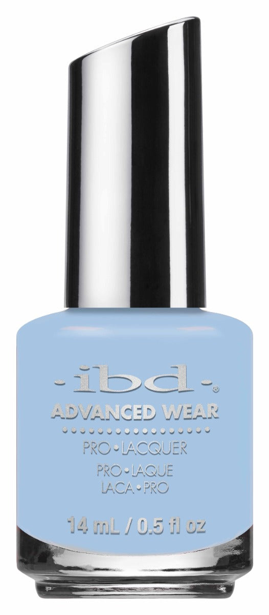 Front view of IBD Advanced Wear bottle in shade Mosaic Sky