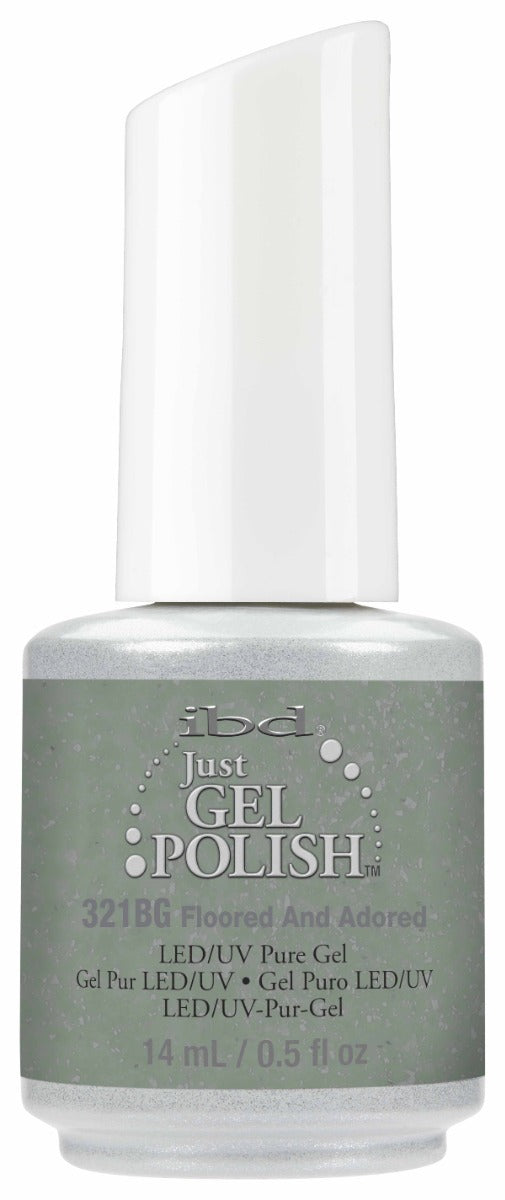 ibd Just Gel Polish - Floored and Adored LED/UV Gel - Shimmering gray LED/UV gel polish with a long-lasting, high-shine finish for salon-quality manicures.