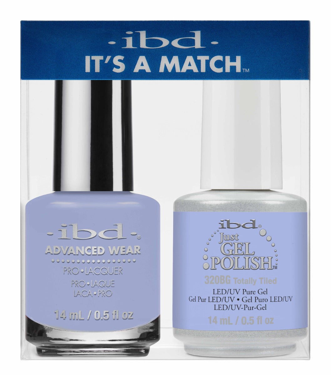 ibd It's A Match - Totally Tiled Nail Polish & Gel Set - A duo of matching periwinkle blue nail lacquer and LED/UV gel polish for a flawless, long-lasting manicure.