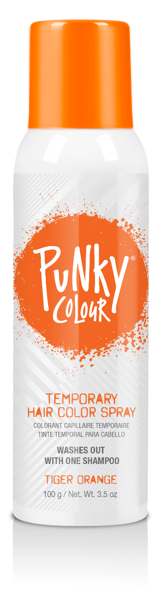 Punky Colour Tiger Orange Temporary Hair Spray – A vibrant orange temporary hair color spray that washes out in one shampoo.