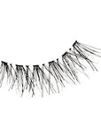 An angle shot of Ardell Baby Demi Wispies showing its flared lash style that is shorter at inner & longer at the outer corner