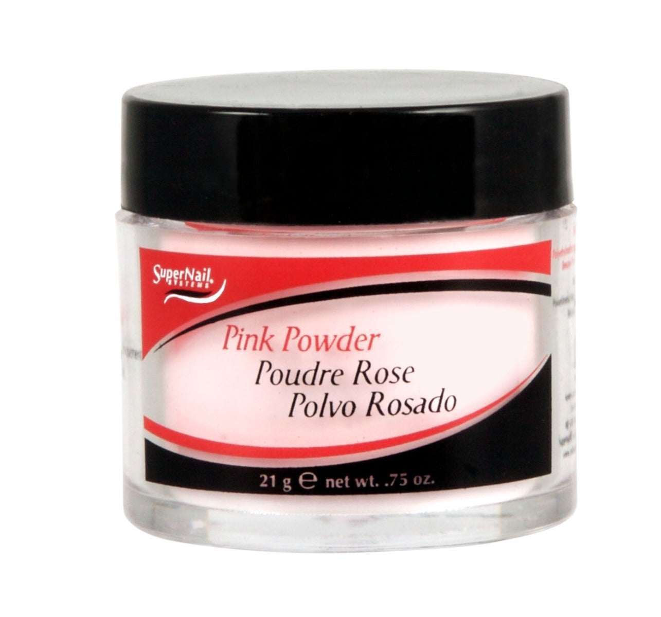 SuperNail Pink Acrylic Powder in a 21g jar, perfect for professional nail sculpting and long-lasting wear.