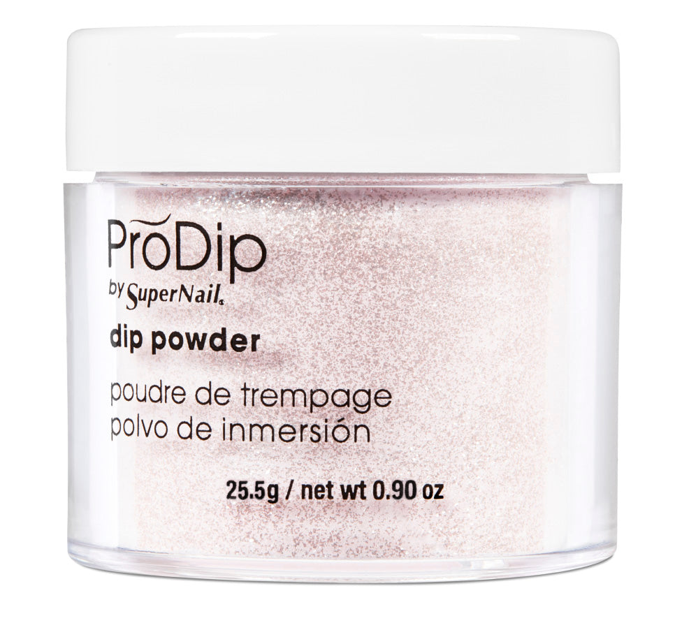 ProDip by SuperNail dip powder in sparkling pink. Professional-quality nail dipping powder for salon-quality nails.