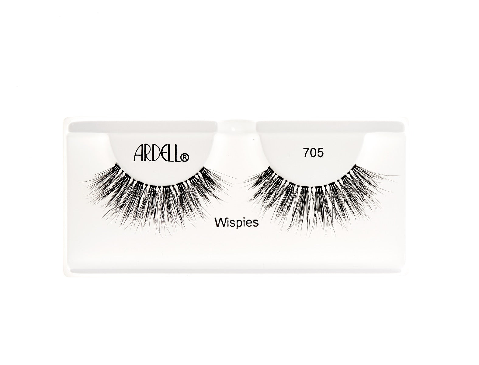Ardell Wispies 705 False Eyelashes ƒ?? Natural-looking black lashes with a wispy, full-volume design for a dramatic eye look.