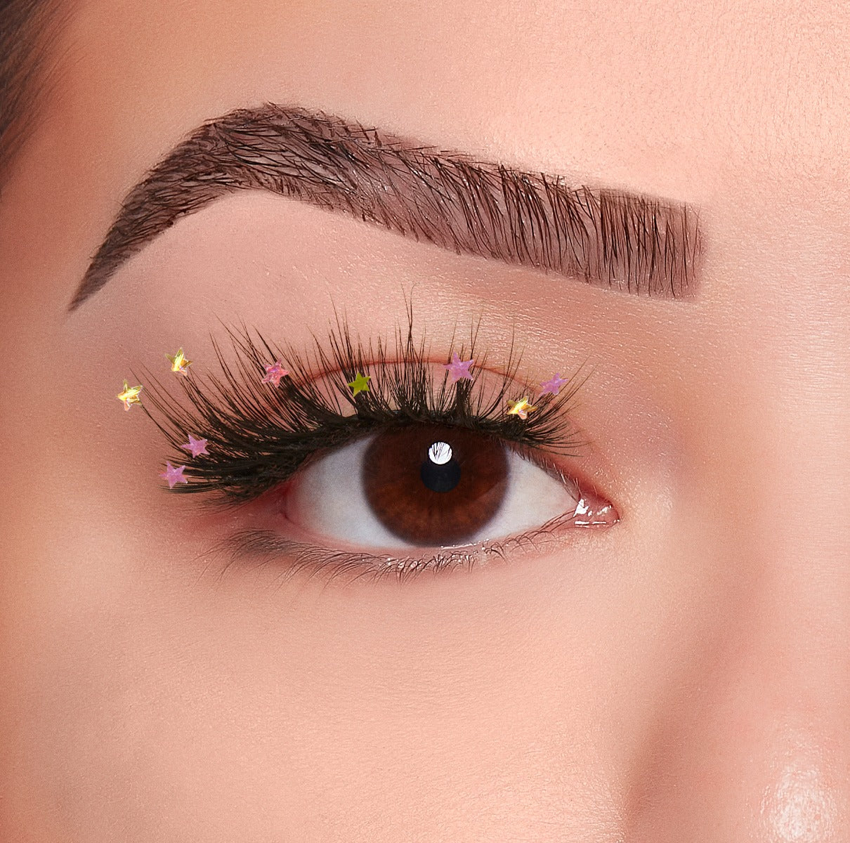 Front eye view with Winks Dare to Dazzle 111 lashes one