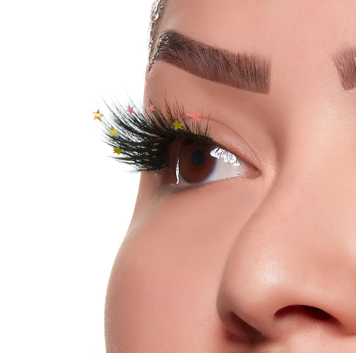 Side eye view with Winks Dare to Dazzle 111 lashes on