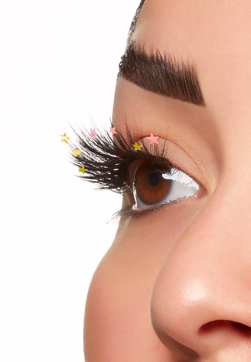 Side eye view with Winks Dare to Dazzle 111 lashes on