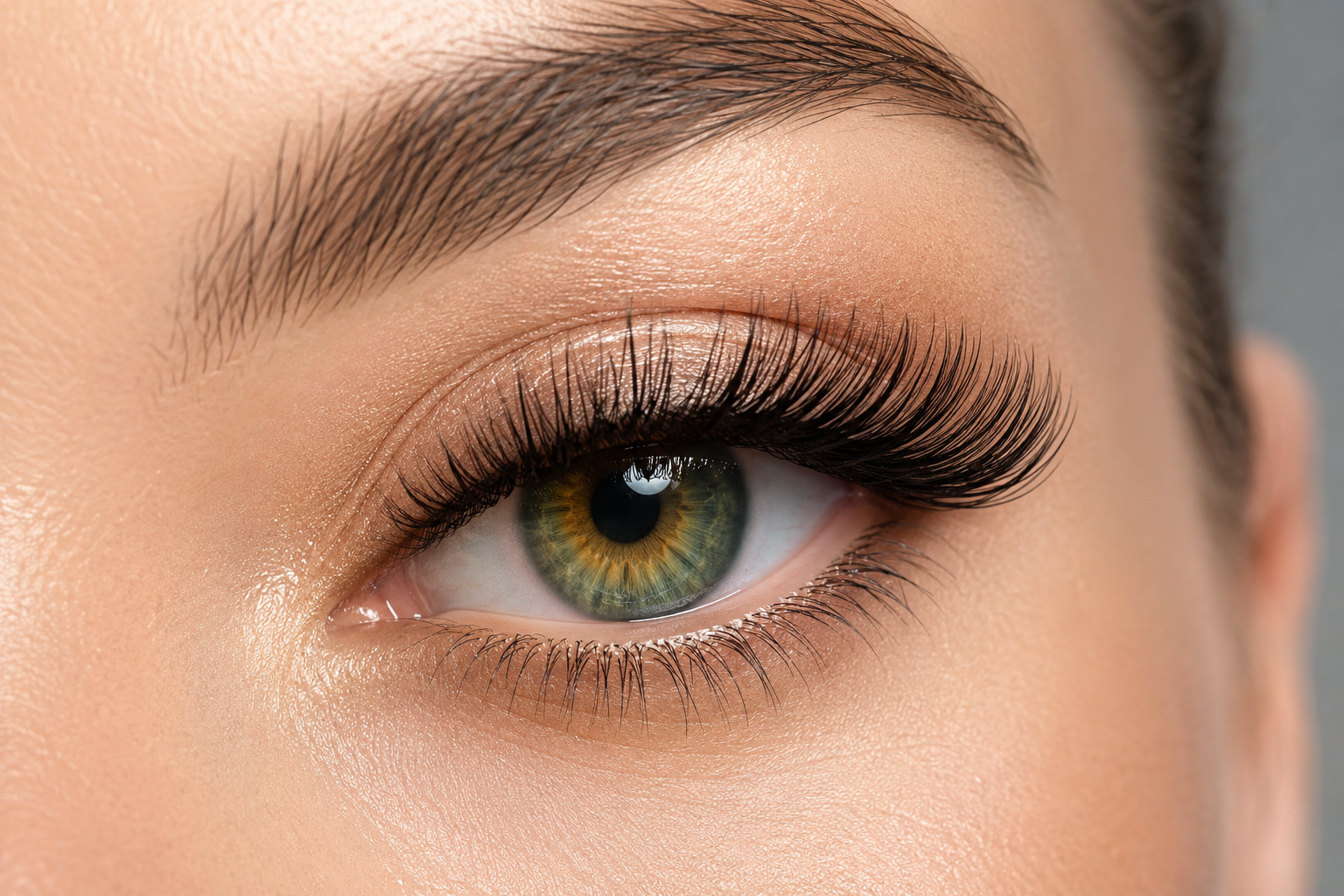 a woman with false eyelashes