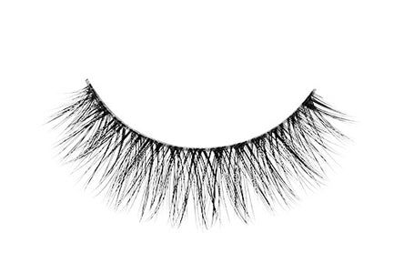 A closeup shot of the right-winged lash of Ardell&#39;s Faux mink 817 with tons of crisscrossing &amp; mid-level volume