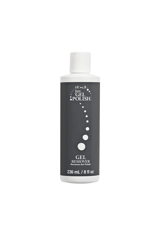IBD Just Gel Polish Gel Remover in 8 oz bottle, formulated to gently remove gel polish without damaging nails.