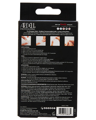 Back of Ardell Nail Addict Premium in Sweet Pink color in packaging