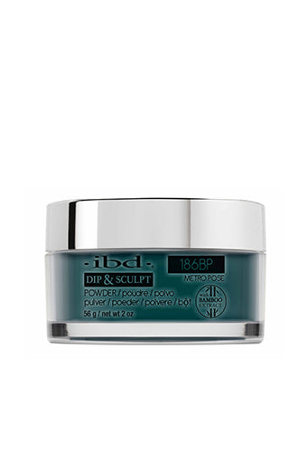 Front view of ibd Dip & Sculpt Metro Pose 2 ounce see through glass container 