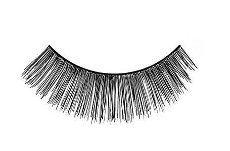 A single Ardell Natural 101 showing its Full volume, short length & rounded lash style