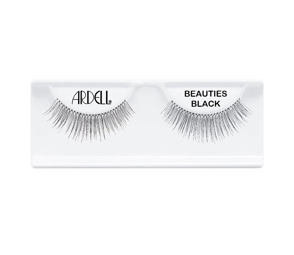 Pair of Ardell Beauties Lash faux lashes in inner packaging labelled "Ardell" & "Beauties Black"