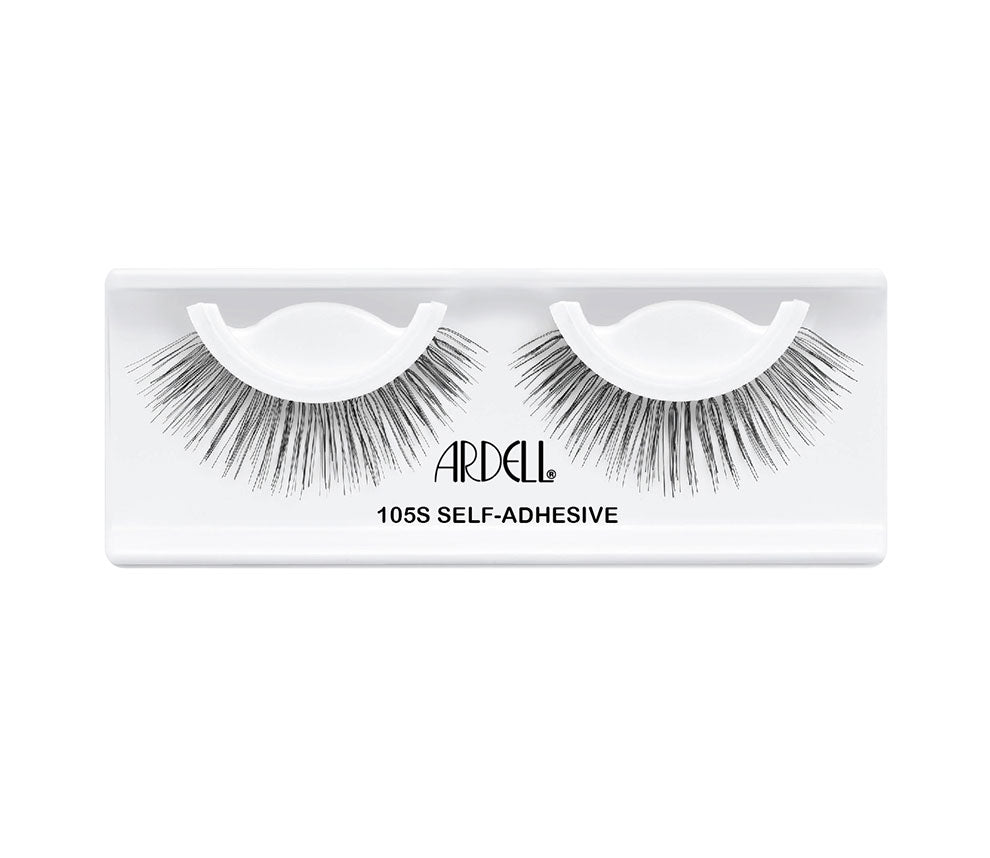 A single pair of Ardell Self Adhesive 105.placed inside its inner packaging with texts on the box