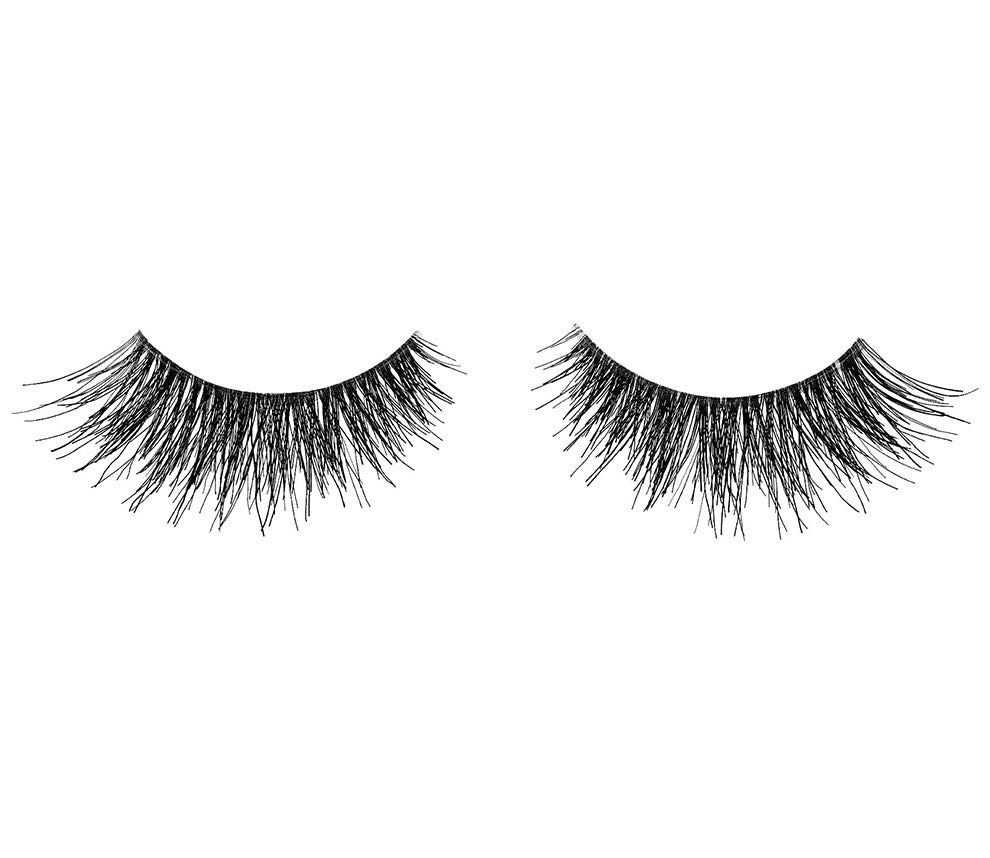 A single pair of Ardell Studio Effects 231 featuring its shorter lash at the inner corner & longer lash at the outer corner