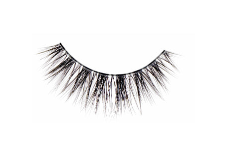 A closeup shot of Ardell Fauxmink Wispies&#39; showing its actual look, length, volume, and design on a white background