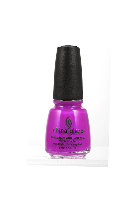 Frontage of 0.5-ounce nail lacquer from China Glaze with Purple Panic color variant