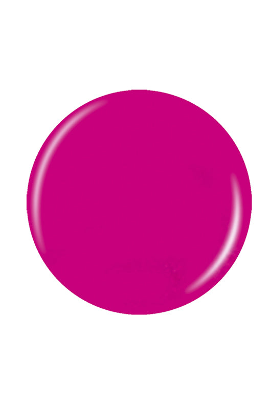 A circle in bright pink color nail enamel sample color swatch with white color scene