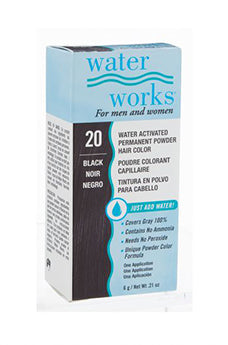 Water Works Water Activated Permanent Powder Hair Color, #20 Black - 2