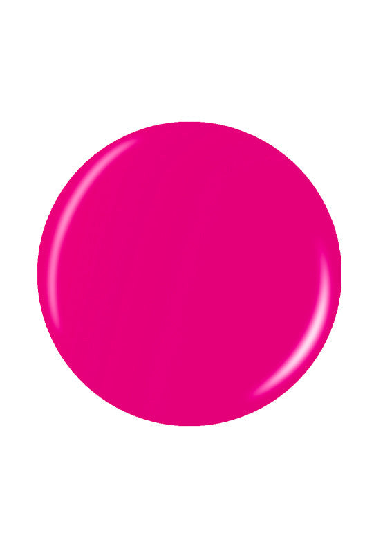 Closeup of a glossy neon pink circle sample nail polish swatch drop isolated in white color background