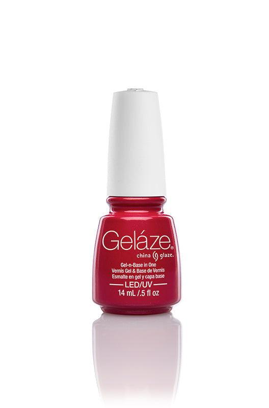 Front view of a Gel base coat for nails bottle with white lid from China Glaze - Gelaze collection