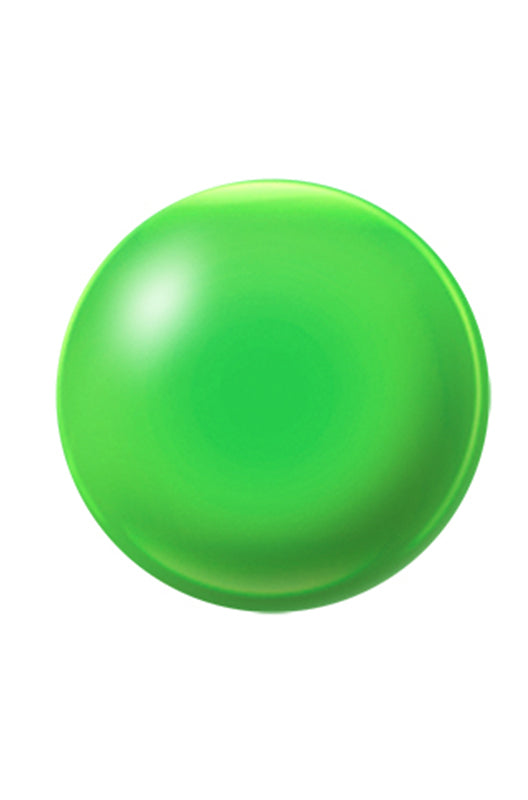 3D Neon green sphere nail coating sample color swatch isolated in white background