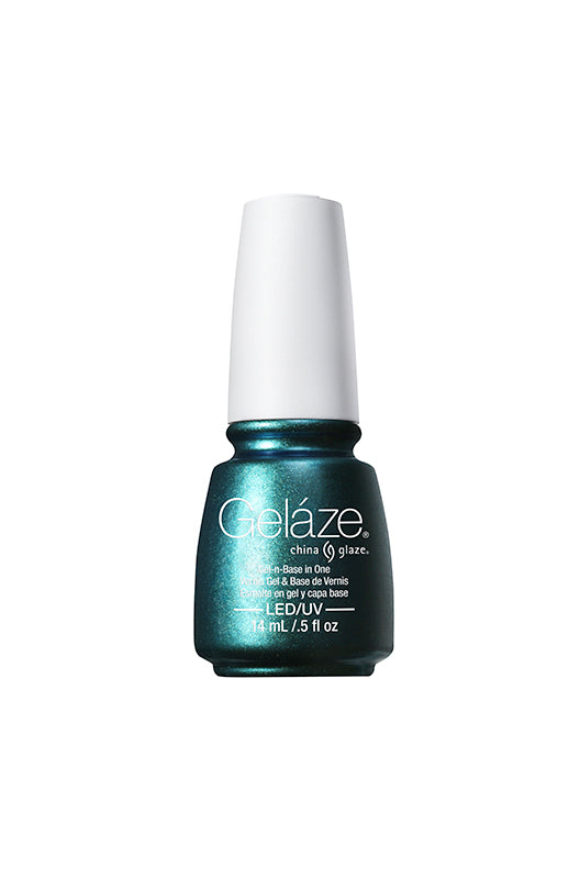 Front view of a unique powder coated 14ml bottles of nail coat from China Glaze - Gelaze in Deviantly Daring shade