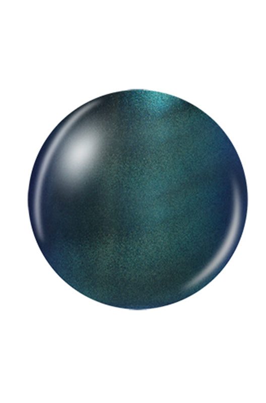 Realistic circle with metallic blue-green color nail lacquer  sample color swatch