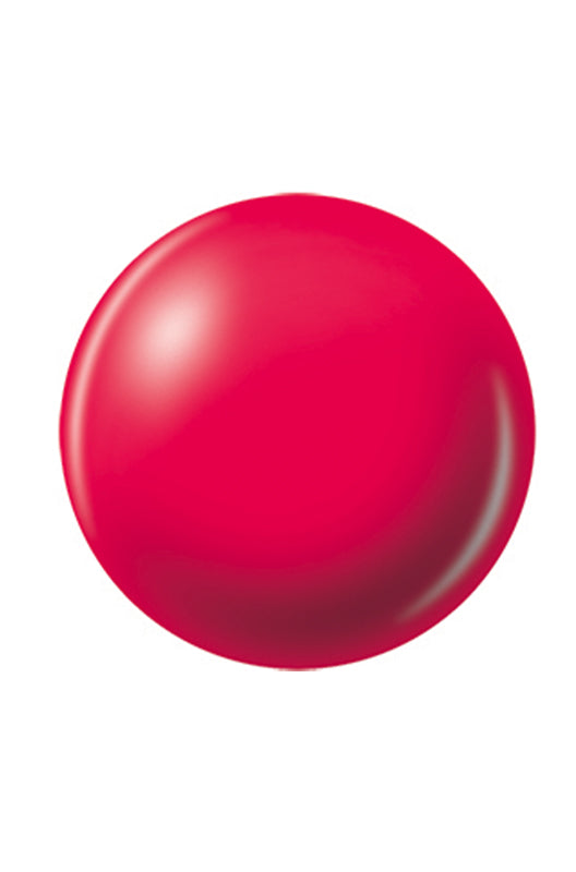A bright pink ball with a slight touch of orange color nail base coat sample color swatch