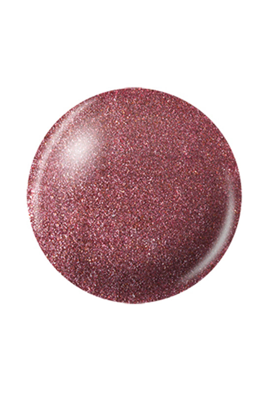 Glossy pink-rose gold colored round shape nail lacquer  sample color swatch